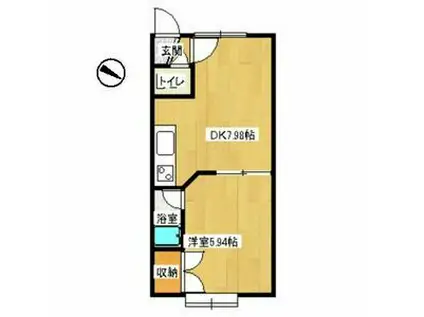 パステルサンライズ(1DK/1階)の間取り写真