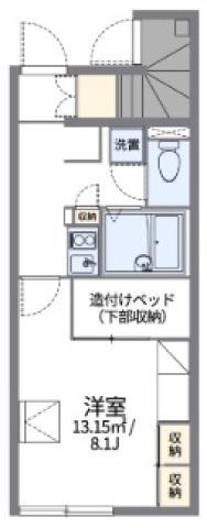 レオパレスウエストGATTER(1K/1階)の間取り写真