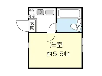 カーサ三軒茶屋(1K/1階)の間取り写真