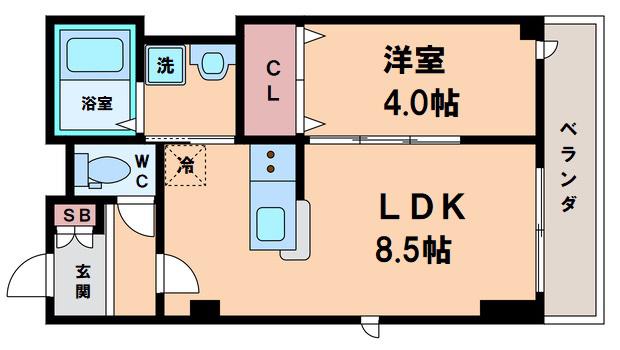 MAISON BLANCHE NAGAI(1LDK/2階)の間取り写真