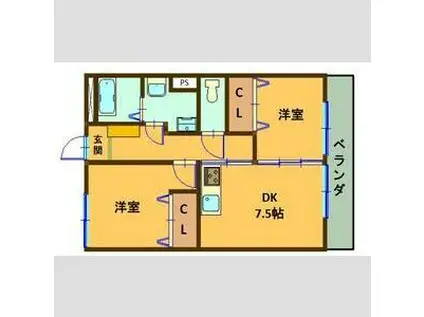 マンション大栄(2DK/3階)の間取り写真
