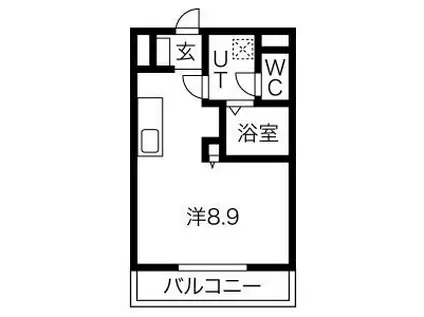 GOOD LUCK(1K/2階)の間取り写真