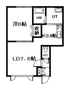 アヴァンティ A・B棟(1LDK/2階)の間取り写真
