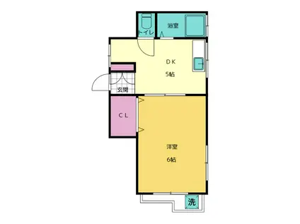 ニュープリンス(1DK/2階)の間取り写真