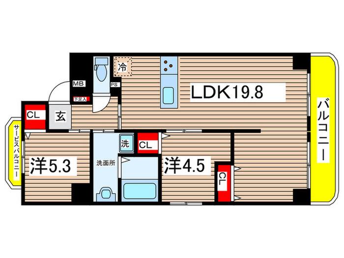 PLAN DOOL広路(3LDK/6階)の間取り写真