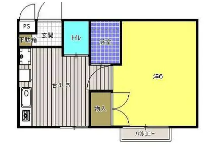 DSハイム(1K/1階)の間取り写真