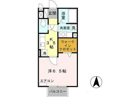 リーフグリーン(1K/2階)の間取り写真