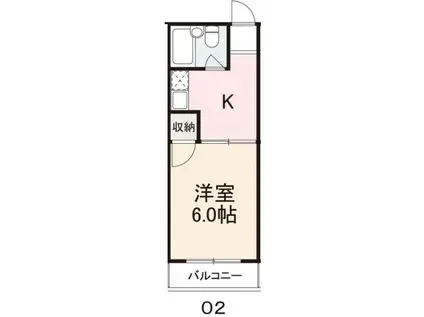 コートオリーブIII(1K/3階)の間取り写真