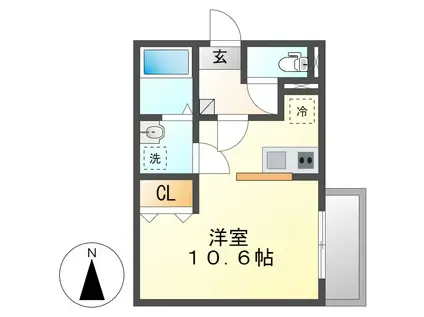 PATINA東海通(ワンルーム/2階)の間取り写真