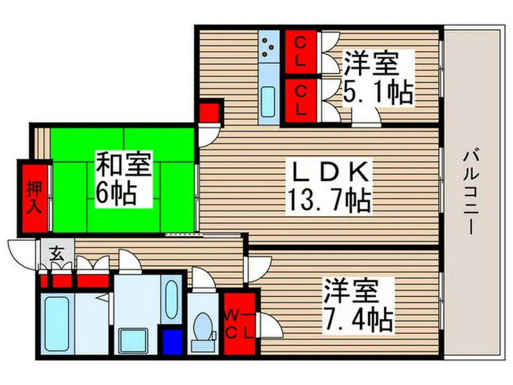 ライブタワー武蔵浦和 17階階 間取り