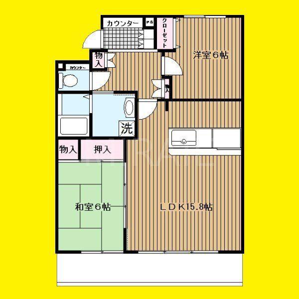 グランソラール丸の内(2LDK/5階)の間取り写真