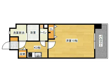 コンフォート東白島(1K/7階)の間取り写真