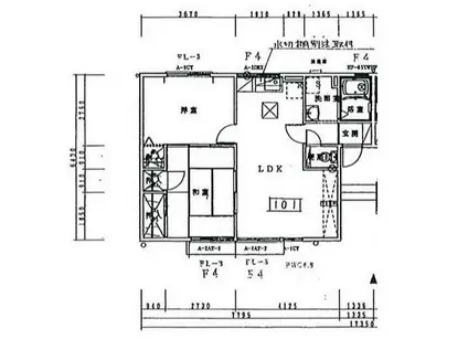 ツミリア西陵(2LDK/1階)の間取り写真