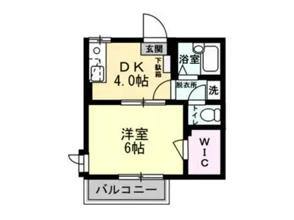 ステーションハウスC棟(1DK/2階)の間取り写真