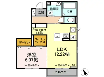 LA LUCE(1LDK/1階)の間取り写真