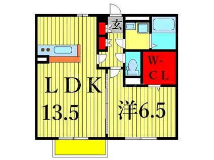 フォーリーフ瑞江(1LDK/1階)の間取り写真