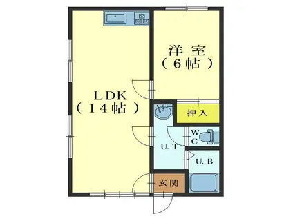 コーポフロス(1LDK/1階)の間取り写真