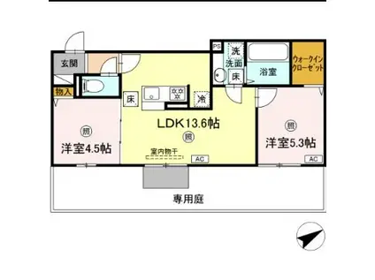 D-ROOM守恒II(2LDK/2階)の間取り写真