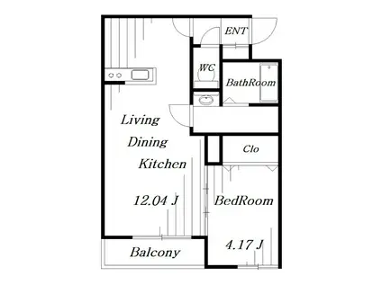 ミリアビタ長洲(1LDK/3階)の間取り写真