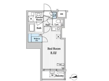 グレース早稲田(ワンルーム/8階)の間取り写真