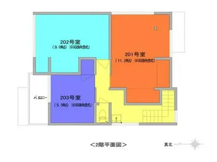 COZY木村(ワンルーム/2階)の間取り写真