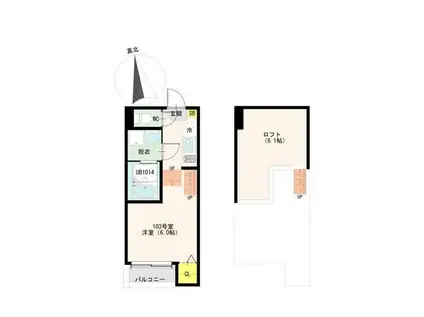 VAN SOREIL野並(1K/1階)の間取り写真