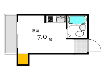 第5やたがいビル(ワンルーム/2階)の間取り写真