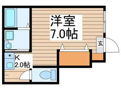 プライムダイヤ東林間(1K/1階)の間取り写真