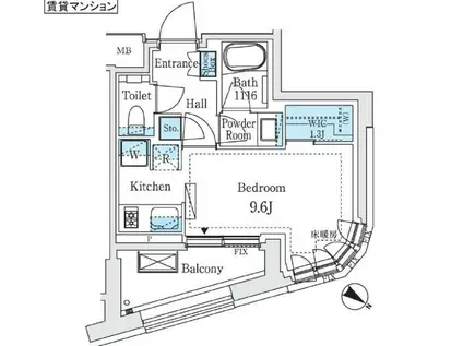 パークコート恵比寿(ワンルーム/3階)の間取り写真