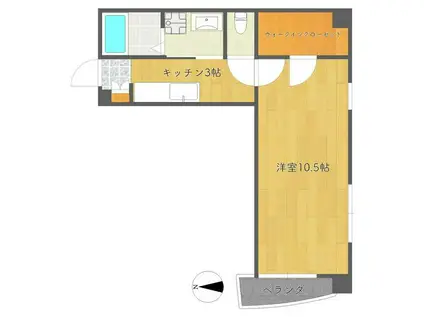 オハナセブンシーズ(1K/3階)の間取り写真