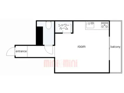 山麓ハイツ(1K/3階)の間取り写真