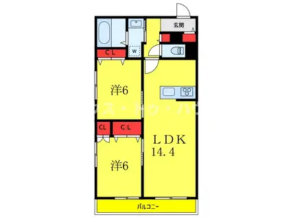 EL CIELO(2LDK/3階)の間取り写真