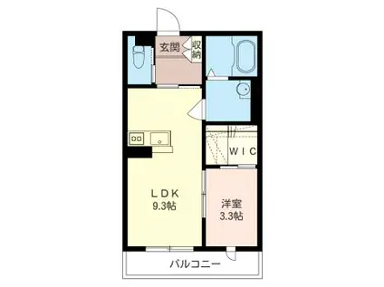 グラヴィア(1LDK/3階)の間取り写真