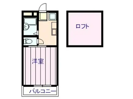 ハイエスト新南部(1SK/2階)の間取り写真