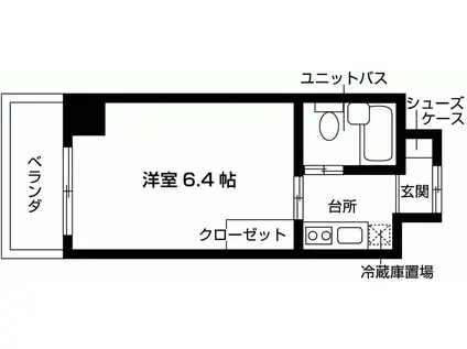 シャンブル72(1K/3階)の間取り写真