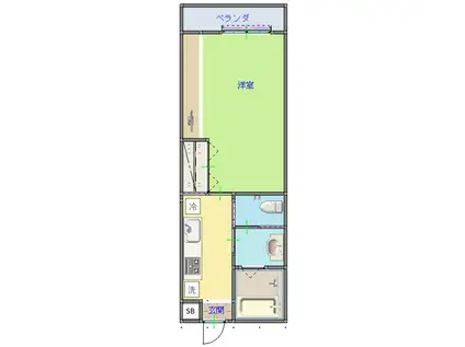 ヴィラ・フェリチタ(1K/1階)の間取り写真