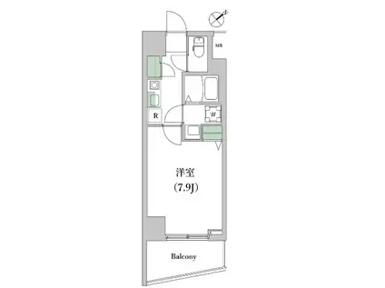 DOビル津田沼(1K/2階)の間取り写真