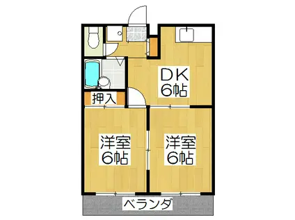 シェリール宝ヶ池(2DK/2階)の間取り写真