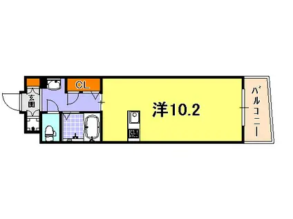 アスヴェルみなと元町OCEANFRONT(ワンルーム/4階)の間取り写真