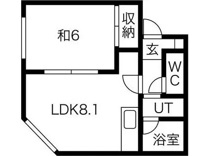 レジデンス清水(1LDK/3階)の間取り写真