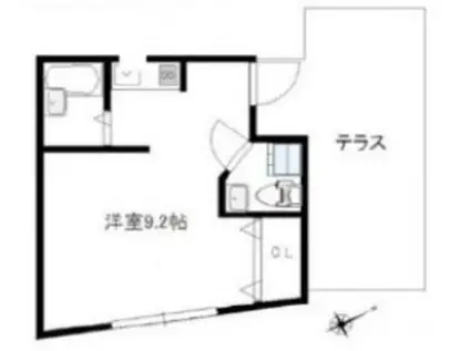 テラスガーデン中目黒(ワンルーム/3階)の間取り写真