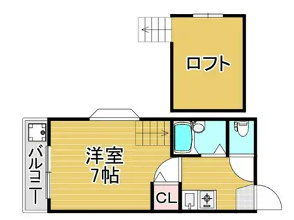 ボヌール桜坂I(1K/2階)の間取り写真