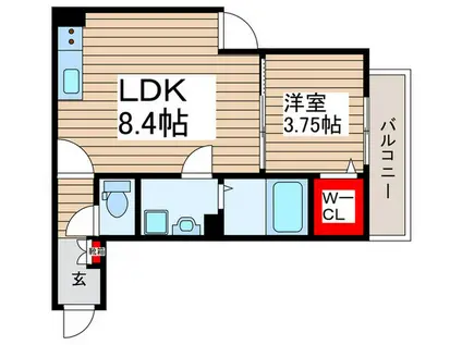 AJ津田沼V(1LDK/2階)の間取り写真