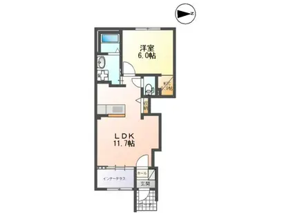 ノーベルハイム(1LDK/1階)の間取り写真