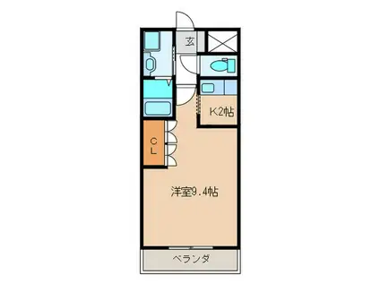 コーポ25(1K/2階)の間取り写真