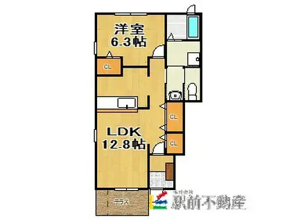 ピュアネス今泉II(1LDK/1階)の間取り写真