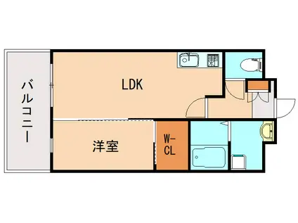 セントフォールTATEIWA(1LDK/4階)の間取り写真
