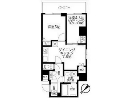 アイル押上ノルド(2DK/3階)の間取り写真