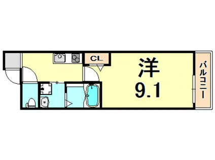 フジパレス長洲本通1番館(1K/1階)の間取り写真
