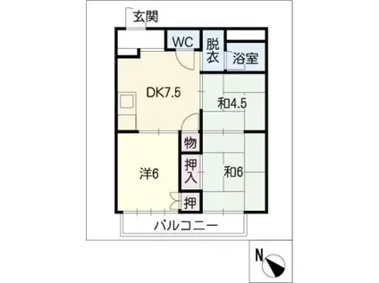 アルファータウン(3DK/2階)の間取り写真